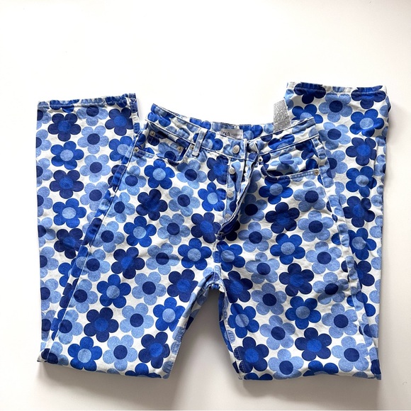 Zara Daisy floral print straight leg High waist jeans Size 6 29 x 31 - Picture 2 of 4